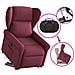 Poltrona Alzapersona Reclinabile Elettrica Rosso Vino Tessuto - Foto miniatura 7