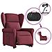 Poltrona Alzapersona Reclinabile Elettrica Rosso Vino Tessuto - Foto miniatura 8