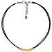 Collana Girocollo In Pelle Marrone Con Tubo Dorato, 40 Cm - Foto miniatura 1