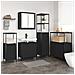 Set di mobili per il bagno 5 pcs Rovere Nero Legno multistrato - Foto miniatura 4