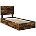 Letto con Contenitore con testiera Rovere fumé 100 x 200 cm - Foto miniatura 4