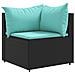 Set Salotto da Giardino 10pz con Cuscini in Polyrattan Nero - Foto miniatura 3