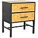 Comodino In Metallo E Legno Con 2 Cassetti, Nero 50x35x60h Cm - Foto miniatura 1
