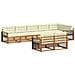 Set di divani da esterno con cuscino 8 pcs Naturale e Crema - Foto miniatura 1