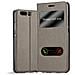 Custodia Compatibile Con Huawei P10 In Bruno Pietra - Coperchio Protettivo Con Chiusura Magnetica, Funzione Stand E 2 Finestre Di Visualizzazione - Foto miniatura 1
