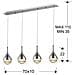 Sospensione A Soffitto Con Barra Di Cristallo A Led Integrata, Effetto Bolla Cromata - Foto miniatura 3
