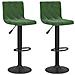 Sgabelli Da Bar 2 Pz Verde Scuro In Velluto - Foto miniatura 2