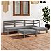 Set Salotto da Giardino 5 pz in Legno Massello di Pino Grigio - Foto miniatura 1