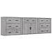 Credenze 3 Pz Grigio Sonoma In Legno Multistrato - Foto miniatura 2