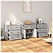 Credenze 3 Pz Grigio Sonoma In Legno Multistrato - Foto miniatura 3