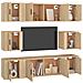 Set Mobili Porta Tv 8pz Rovere Sonoma In Legno Multistrato - Foto miniatura 3
