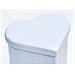 Pouf Contenitore Imbottito Pieghevole In Ecopelle Modello Coracao Cuore Bianco - Foto miniatura 2