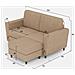Divano Yasel 2 Posti (due Sedute Da 60cm) + Pouf Misure Esterne L. 152 P. 155 Colore Beige - Foto miniatura 3