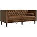 Divano Chesterfield con Rinforzi 2 Posti Marrone in Scamosciato - Foto miniatura 1