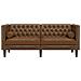 Divano Chesterfield con Rinforzi 2 Posti Marrone in Scamosciato - Foto miniatura 4