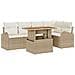 Set Divano da Giardino 6 pezzi con Cuscini Beige Rattan, Divano da Giardino 2 posti con Spazio di Archiviazione e Cuscini Beige Rattan - Foto miniatura 1
