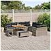 Set Divano da Giardino a 13 Pezzi con Cuscini Grigio Polyrattan Acacia, Divano da Giardino a 2 Posti con Spazio di Stoccaggio e Cuscini Grigio Polyrattan, Set da Pranzo da Giardino a 3 Pezzi con Cuscini Grigio Polyrattan Acacia - Foto miniatura 3