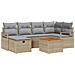 Set Divano da Giardino in 7 Pezzi con Cuscini Beige Polyrattan, Divano da Giardino per 2 Persone con Cuscini Beige Polyrattan - Foto miniatura 1