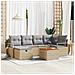 Set Divano da Giardino in 7 Pezzi con Cuscini Beige Polyrattan, Divano da Giardino per 2 Persone con Cuscini Beige Polyrattan - Foto miniatura 2