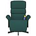 Poltrona Reclinabile Massaggio Poggiapiedi Verde Scuro Tessuto - Foto miniatura 3