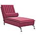 Chaise Longue Massaggi con Cuscino a Rullo Rosso Vino Velluto - Foto miniatura 1