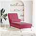 Chaise Longue Massaggi con Cuscino a Rullo Rosso Vino Velluto - Foto miniatura 3