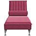 Chaise Longue Massaggi con Cuscino a Rullo Rosso Vino Velluto - Foto miniatura 4