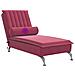 Chaise Longue Massaggi con Cuscino a Rullo Rosso Vino Velluto - Foto miniatura 7