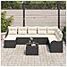 Set di divani da giardino 8 pezzi con cuscini in rattan poliestere marrone, Set di divano da giardino 2 posti con cuscini in rattan poliestere nero - Foto miniatura 3