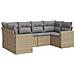 Set Divano da Giardino 6 pz con Cuscini Beige in Polyrattan - Foto miniatura 1