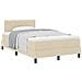 Letto Box Spring con Materasso Crema 120x190 cm Tessuto - Foto miniatura 1