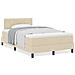 Letto Box Spring con Materasso Crema 120x190 cm Tessuto - Foto miniatura 4