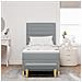 Letto rete con materasso e panca Grigio chiaro 90x200 cm Tessuto - Foto miniatura 5
