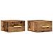 Comodini 2 pz a muro in legno vintage 35x35x20 cm - Foto miniatura 1
