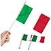 Set Di Bandiere Italiane, Bandierine A Mano 13 X 20 Cm, 12 Pezzi Con Asta Da 30,5 Cm - Foto miniatura 1