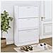 Scarpiera Bianco Lucido 63x24x103 cm in Legno Multistrato - Foto miniatura 2