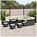Set Divano da Giardino 12 pcs Nero e Crema 110 x 55 x 71 cm - Foto miniatura 3