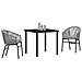 Set da Pranzo per Giardino 3 pcs Grigio Poly Rattan - Foto miniatura 3