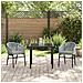 Set da Pranzo per Giardino 3 pcs Grigio Poly Rattan - Foto miniatura 4