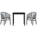 Set da Pranzo per Giardino 3 pcs Grigio Poly Rattan - Foto miniatura 7