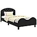 Struttura letto bambini con testata Nero 90 x 200 cm Velluto - Foto miniatura 1