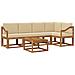 Set di divani con cuscino 6 pcs Naturale e Beige - Foto miniatura 1