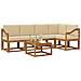 Set di divani con cuscino 6 pcs Naturale e Beige - Foto miniatura 3