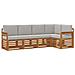 Set divani con cuscino 5 pcs Grigio Naturale e Chiaro - Foto miniatura 1