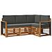 Set divani 4 pcs Naturale e Antracite Legno di Acacia Massello - Foto miniatura 1