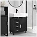 Mobiletto da bagno Nero 60 x 35 x 60 cm Legno ingegnerizzato - Foto miniatura 2