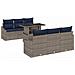 Set Divano da Giardino con cuscino 7 pcs Grigio polyrattan - Foto miniatura 1