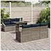 Set Divano da Giardino con cuscino 7 pcs Grigio polyrattan - Foto miniatura 3
