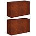 Vaso da giardino 2 pz Ruggine 80 x 30 x 50 cm Acciaio Corten - Foto miniatura 1
