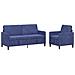 Set di Divani con Storage 2 pz Blu Polizia Poliestere - Foto miniatura 1